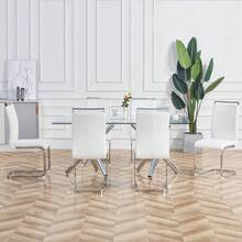 Freischwinger, Chromed Metal Frame, Supports Up To 120 Kg, Softly Padded With Synthetic Leather Cover, White. (Set, 4 Pieces)