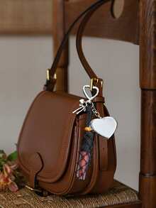 Metal Lipstick Holder Bag Charm With Replaceable& Wax Thread Net Pocket, Heart & Bow Decor Lipstick Case Keychain With Mini Mirror, Fashionable Hanging Decoration For Lip Balm & Cosmetics, Stylish Bag Pendant For Handbags & Purses, Portable Makeup Accessory For Women, Girls, Beauty Lovers & Gift-Giving,Gifts For Women,Christmas Gifts,Gift Ideas For Women