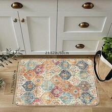 1pc Bohemian Style Moroccan Soft Memory Foam Water Absorbent Non-Slip Mat, Dirt-Resistant Non-Slip Kitchen/Living Room/Bedroom/Bathroom Decorative Floor Mat - Multicolor - View 10
