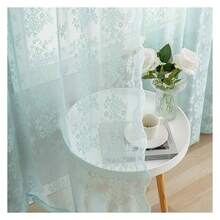 Sheer Curtains 63 Inch Length , Vintage Floral Lace Curtain Panels For Nursery GirlsBedroom Seafoam Green Curtains Coastal Beach Room Decor 52 X 63 Inch 2 Panels,/Retro Mint Green - 多色617 - 查看 2