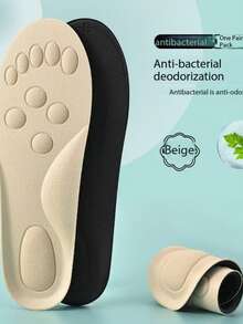 1 Paar neue, lässige, antibakterielle, deodorierende Militär-Trainings-Einlegesohlen, schweißabsorbierend, atmungsaktiv, stoßabsorbierend mit Fußgewölbestütze, reduziert Ermüdung bei längerem Stehen, geeignet für Lederschuhe und Sneaker.