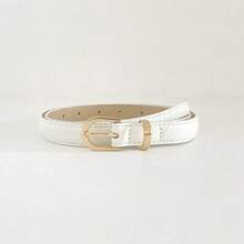 One Red PU (Polyurethane) Leather Casual Vintage-Inspired Elegant Women's Belt, Perfect For Everyday Wear, Work, Dating, Pairing With Jeans, Trousers, Skirts, Fall/Winter/Summer, School, Autumn, And Halloween. One Cubic - 紅色 - 查看 4