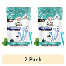 2 Pack Butter On Gums Travel Toothbrushes - Soft Bristles With Toothpaste - 30 Count - 2 - Xem 1