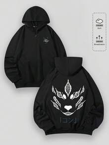 Men Y2K Scream Ghostface Graphic Anime Hoodie, Soft Breathable Hoodies For Fall 009-AB - 黑色 - 查看 6