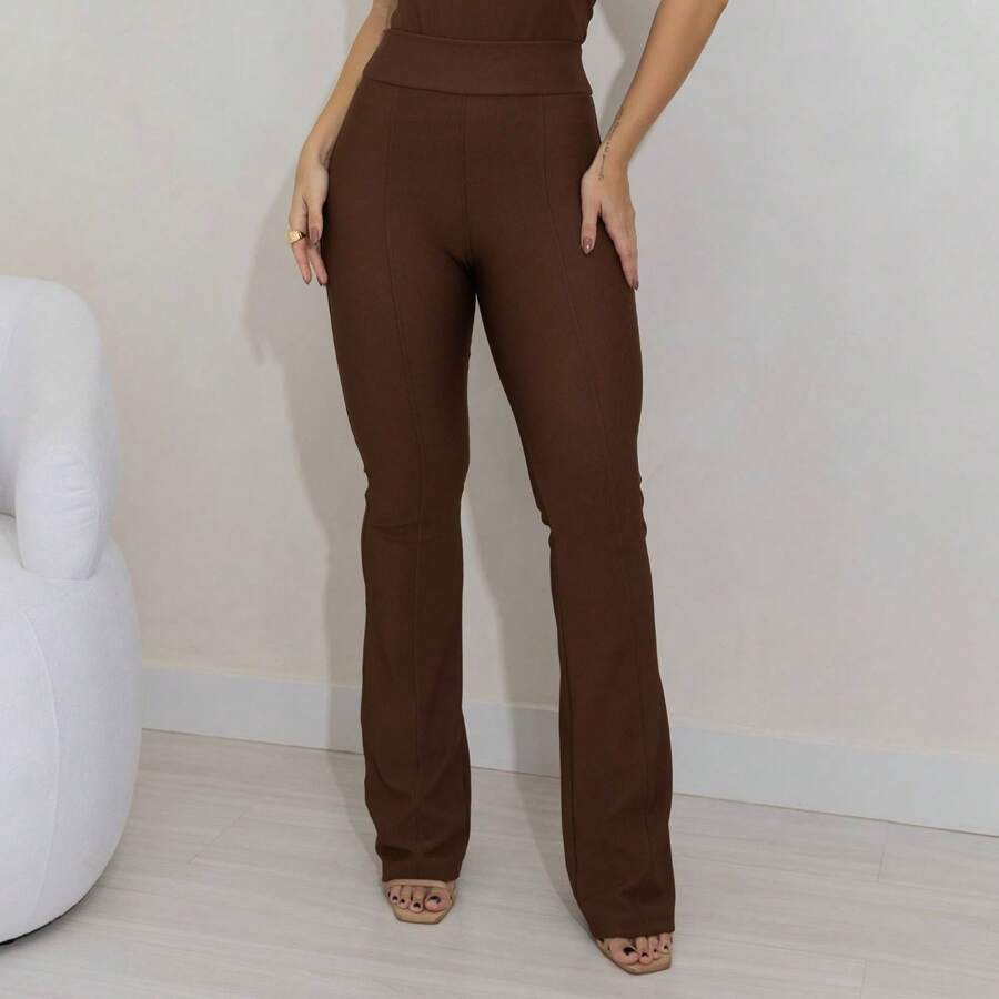 Women's Premium Flare Bootcut Riding Pants - Rust Brown - View 1