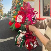 2pcs Winter Auspicious Fruit Packaging, Christmas Eve Apple Bag, Christmas Gift Tote Bag, Candy Bag, Gift Box Drawstring Pouch - Multicolor - View 1