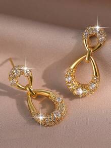 1 Đôi Quyến Rũ Giọt Nước AAA Cubic Zirconia Tòn Ten Bông Tai Nữ Cưới Đính Hôn Kỷ Niệm Trang Sức Dự Tiệc Quà Tặng Ngày Của Mẹ - giọt nước - Xem 4