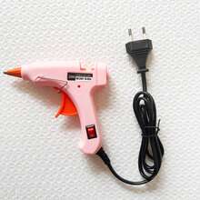 Pistola de pegamento en caliente mini, 20W, eléctrica, de silicona, modelo con enchufe, calentamiento rápido, para barras de pegamento de 7mm, herramienta de pegamento industrial multifuncional de alta temperatura, kit de pistola de pegamento mini, set de pistola de pegamento, para manualidades escolares y reparaciones rápidas en el hogar, para barras de pegamento de 7mm, combo de pistola de pegamento en caliente rosa