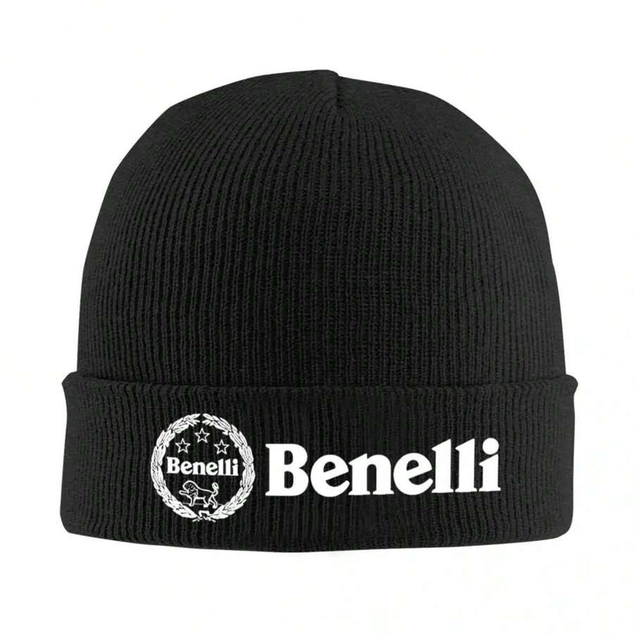 Benelli Motorcycle Knit Beanie - Warm Acrylic Hat Women & Men, Vintage Motorbike Design, Autumn & Winter Headwear, Casual Style, Winter Headgear| Vintage Motorcycle Design| Knit Construction, Motorcycle Gear - 紅色 - 查看 1