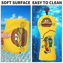 Delicious Hot Dog Cartoon Design Golf Club Head Cover, Fashionable Golf Club Head Cover, Embroidery Design, Durable And Dust-Proof, Provide Best For Golf Club - Yellow - View 6