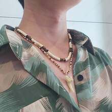 Men's Layered Puka Shell Necklace Brown Coconut Wood Bead Necklace Bohemian Style Men's Summer Necklace Surfer Beach Necklace Jewelry - D - Xem 5