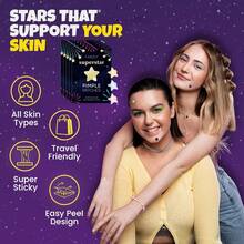 Star Pimple Patches For Face Hydrocolloid, Absorbing Cover, Tea Tree, Hydrocolloid Acne Patch, Cute Star Pimple Patch280 Patches - Multicolor - View 3