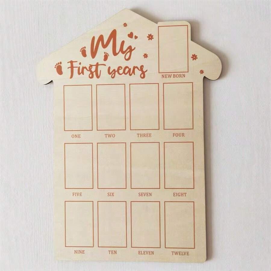 Nuevo marco de fotos de madera para hitos del recién nacido, soporte conmemorativo para bebé, marco de fotos de hitos mensuales del recién nacido