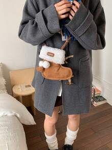 2025 New Cute Boots Bag Retro Suede Plush Phone Bag Versatile Crossbody Fuzzy Bag Lightweight Casual Bag