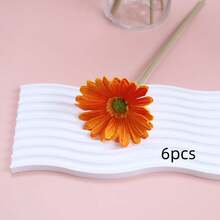 6支仿真花，优质抗氧化仿真非洲菊，触感逼真，适合房间装饰、家居装饰、卧室装饰、婚礼装饰、办公室装饰、咖啡厅装饰，也可作为情人节礼物、生日礼物、母亲节礼物等。 - 彩色 - 查看 13