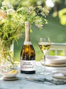 Customized Vinyl Wine Bottle Labels, Champagne Labels With Photo Stickers, Personalized Engagement Wine Labels, Self-Adhesive Wine Bottle Labels, Housewarming Gifts, Wine Bottle Labels, Housewarming Party Creativity, Gifts And Favors, Customizable Wedding Engagement Wine Bottle Labels (With Personalized Names And Dates) - Multicolor - View 7