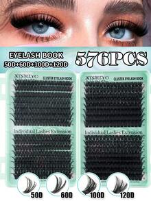 640/576/432pcs Faux Mink Eyelash Clusters, High Capacity, 30D-160D Curly D-Curl, 8-18mm, DIY Eyelash Clusters, Natural Look, Thick & Long, Ultra Soft & Lightweight, Reusable, Individual Segment Lashes, Eyelash Extension Kit, Suitable For Home Or Outdoor Use, Applicable For Daily Life, Wedding, Date, Party, Music Festival, Travel, Spring Occasions. Eyelash Cluster Set, Eyelashes, False Eyelashes - D - 查看 15