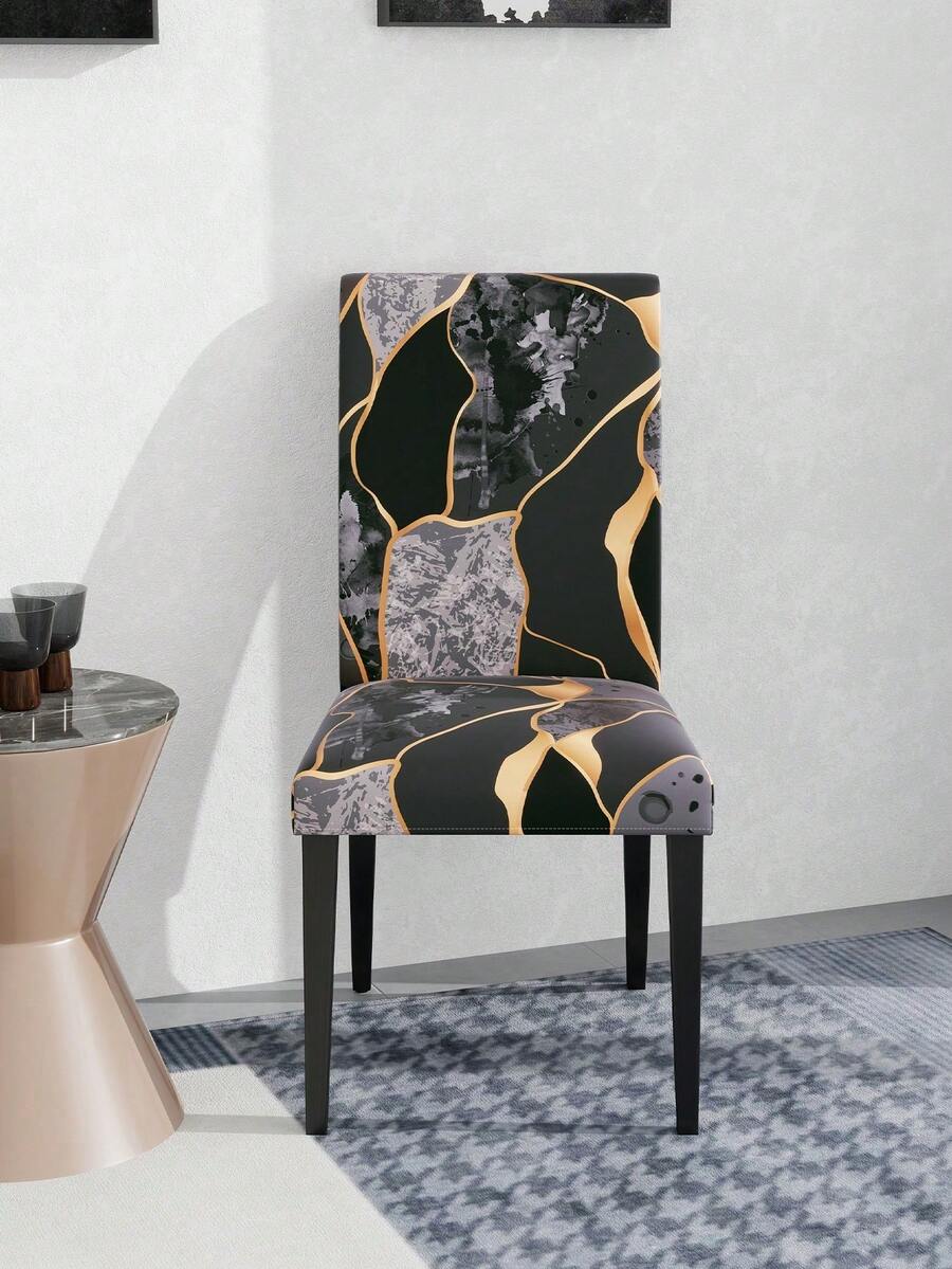 1/4/6pcs Bohemian Style Milk Silk High Back Chair Covers, Colorful, Stretch Dustproof Slipcovers For Living Room, Dining Room, Bedroom, Study