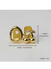 1件装女士金牙套，镂空金花樱花牙套，银色牙套，14K镀金饰品，适合角色扮演时尚，附赠定型棒 - 彩色 - 查看 11