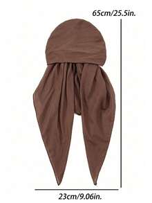 1 pieza Pañuelo musulmán de mujer de color liso, pañuelo de cabeza ligero y sencillo de moda, hiyab conservador para oración, transpirable