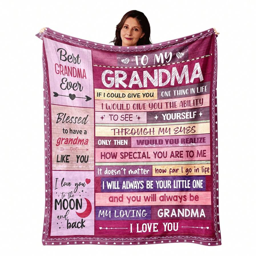 Grandma Blanket Gifts For Grandmas On Mothers Day From Grand- To My Grandma 50" X 60" Soft Throw Blanket - Chirstmas Birthday Present For Grandma, Ultra Soft Flannel Blanket - Winter Must-Have - Nhiều màu - Xem 1