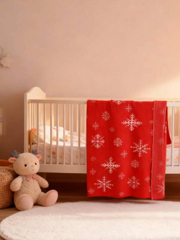 1 manta multifuncional para bebê, estampa de flocos de neve natalinos, manta infantil.