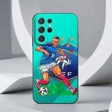 Funda de Teléfono Negra Estilosa de Estrella de Fútbol, Cómoda de Agarrar, Ideal para Hombres y Mujeres, Protección de Lente, Compatible con Samsung Galaxy S22/S22 Ultra/S23 FE/S23 Ultra/S24 Plus/S24 Ultra/A32/A35/A05S/A15/A53/A54/A05/A51/A55/A33/A14/S25/S25 Plus/S25 Ultra. - Mezcla de colores - Ver 1