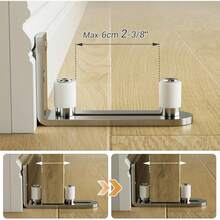 CCJH - Guía de piso para puerta de granero de acero inoxidable ajustable para puerta corredera, rodamiento de bolas, montaje en pared, ruedas que no rayan - guía de puerta de acero inoxidable - Ver 7