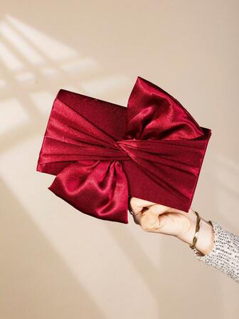 Satin Butterfly Shaped Clutch Bag, Evening Party Bag