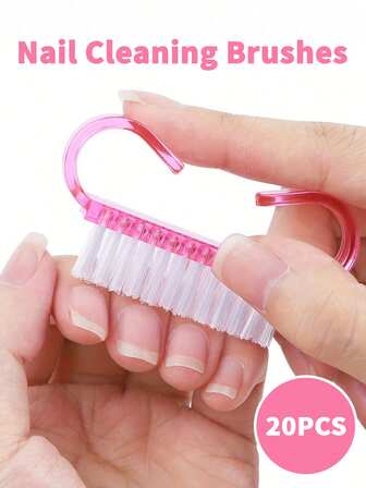 20개 전문 네일 클리닝 브러쉬 세트 - 위생, 큐티클 관리를 위한 매니큐어 및 페디큐어 도구 - 휴대용 여행용 네일 브러쉬