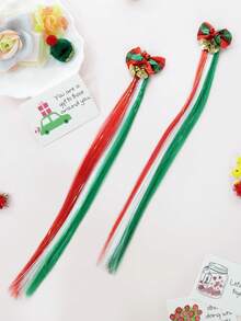 Clips y diademas navideños lindos y dulces, con varios elementos navideños (reno/árbol de Navidad/lazo/campana/muñeco de nieve) Extensiones de cabello coloridas, detalles festivos, accesorios para fiestas