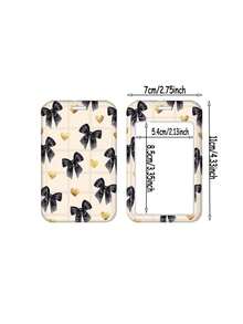 1pc ABS Black Heart & Bow Keychain Pendant, Bag Charm, ID/Card Holder, Suitable For Gifts And Daily Use - Multicolor - View 5