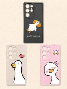 3个可爱卡通鸭子图案软硅胶手机壳，兼容和Galaxy智能手机 - 彩色 - 查看 29