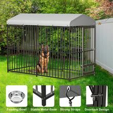 Caseta para perros grandes de exterior, 2,4 x 1,2 x 1,8 m, con cerradura, con techo impermeable y resistente a los rayos UV. - Negro - Ver 3