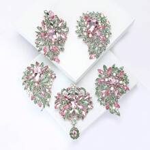 1 PC Pink-Green Bohemian-Style Brooch - An Exquisite And Versatile Pin For Women's Clothing. Suitable For Dresses, Shirts And Knitwear, Perfect For Going Out, Dates And Commutes, Charming And Unique. - 1 - 查看 3