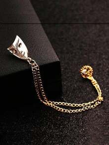 دبوس وشاح كريستالي قابل للتعديل، دبوس صدر بسلسلة شرابة للبدلات الرجالية، شارة قناع ماسية فاخرة، زهرة صدر عتيقة، هدية لحفلات عيد الميلاد وعيد الهالوين