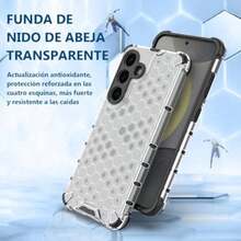 DABUNA Funda para Case Uso Rudo Cuatro Esquinas Engrosada Transparente Carcasa Protectora de Cámara,Resistirse Caer Colmena PC Cover(Galaxy S25) - Tipo 1 - Ver 3