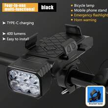 5-In-1 Bicycle Light: Rechargeable Power Bank, Horn, Fog Light, Front Light, Phone Holder, Suitable For Mountain Bikes, Lighting And Riding Gear - Multicolor - View 10
