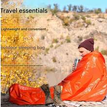 户外应急毯，加厚求生救援毯，防风露营睡袋，PE保暖睡袋，加厚橙色户外应急睡袋，救援求生（0pp袋包装，不含收纳袋）
