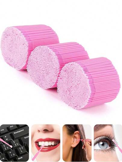 500 micro brochas - Etiquetas micro de precisión para extender las pestañas, aplicadores de rímel negro - Muy adecuados para ojos, odontología, pestañas, cejas, cuidado personal