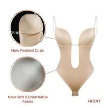 3 Pcs Multiple Sizes Available Shapewear From Europe And America, Deep V Invisible Shoulder Straps, Waist Cinching Corset, Leaked Shoulder Straps, Bra Shaping Jumpsuit - 白色 - 查看 4