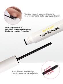 Asiteo 1pc 5ml DIY Eyelash Extension Glue Remover, Suitable For Cluster And Individual Lashes, Soothing And Non-Irritating, Includes Mascara Brush, DIY Eyelash Extension Remover, For Home Use - Clear - View 4