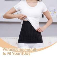 Waist Tightener Stretch Knitted Double Layer Warm Compression Straps Recommended To Be Hand Washed Suitable For Comfortable Abdominal Support In Autumn And Winter - Black - View 4