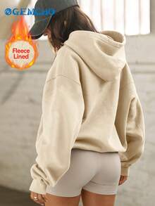 Damen lässige, weite Jacke mit offenem Vorderteil, Raglanärmeln, Kordelzug und Taschen, geeignet für tägliche Wege, lässige Unternehmungen, Zuhause, Sport & Fitness, warm & bequem - Herbst/Winter, Drop-Shoulder