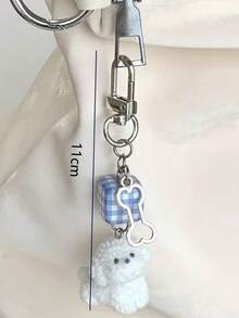 奶油色小狗吊坠包包钥匙扣挂件 植绒可爱博美犬手机挂绳钥匙链 女士礼物 圣诞礼物 教师礼物 姐妹礼物 钥匙圈 汽车钥匙链 旅行配件 钥匙扣配件 - 彩色 - 查看 4