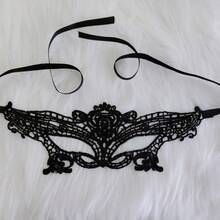 1pc Luxurious Lace Eye Mask, Masquerade Design, Prom, Cosplay, Costume Accessory, Comfortable Wear,Holiday Party Halloween - Black - View 7