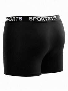 3pcs/Pack Men's Solid Color Briefs, Men's Underwear - Black - View 3