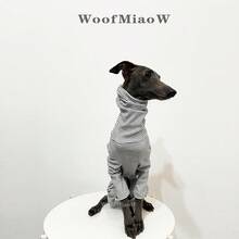 Deep Green Striped Fleece Pet Clothes, Soft & Comfortable, Suitable For Italian Greyhound, Whippet, 4-Leg Jumpsuit, Autumn/Winter