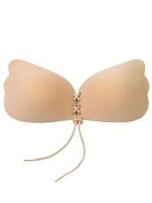 1 pieza de sujetador adhesivo invisible de talla grande, sujetador de silicona sin costuras de copa grande, con efecto push-up y lift-up, accesorio de ropa interior para mujeres, con diseño de cierre frontal, sujetador sin tirantes autoadhesivo, adecuado para vestidos sin espalda, uso casual, diario, trajes de baño, fiestas y citas.