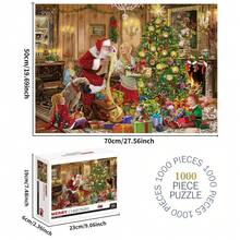 1 Caixa 1000 peças Quebra-cabeça de Papel de Natal, Tamanho 70X50cm, Brinquedo de Quebra-cabeça Grande para Adultos, Jogo Familiar Interessante para Educação, Inteligência e Alívio do Estresse, Presente de Aniversário Perfeito para Dia das Mães, Natal, Halloween, Ação de Graças, Páscoa